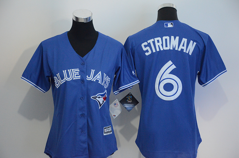 Womens 2017 MLB Toronto Blue Jays #6 Stroman Blue Jerseys